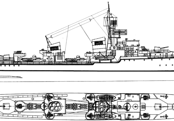 Эсминец DKM Z51 1942 [Destroyer] - чертежи, габариты, рисунки